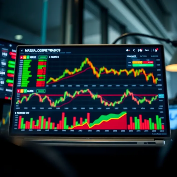 Dashboard with Metrics for Choosing Stocks in Day Trading Financial dashboard displaying key metrics and indicators for selecting stocks in the Brazilian and international markets