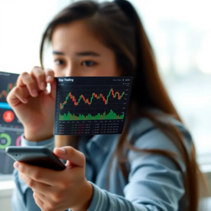 Illustration showing key concepts of day trading with charts and strategy icons