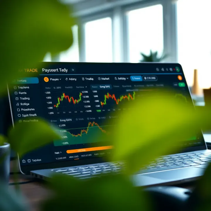 Day Trading Platform Dashboard with Market Data and Trading Tools Dashboard interface of a day trading platform displaying market data and trading options