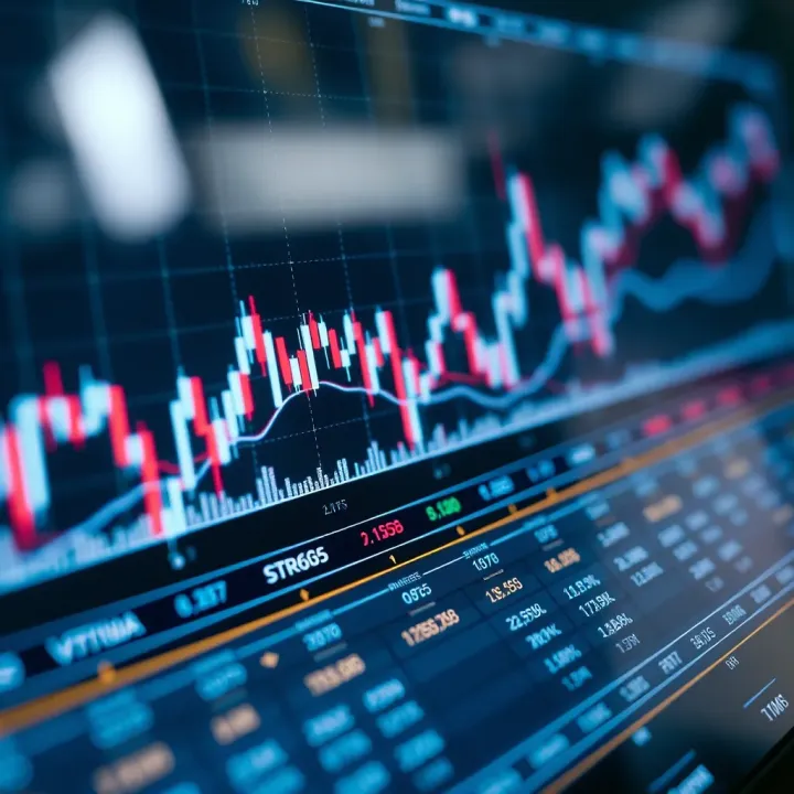 Stock chart showing intraday price fluctuations and trading volume