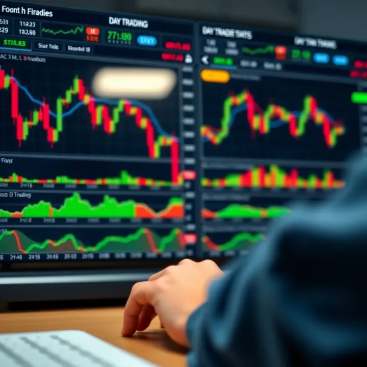 Screenshot of a trading platform displaying multiple charts, technical indicators, and real-time market data