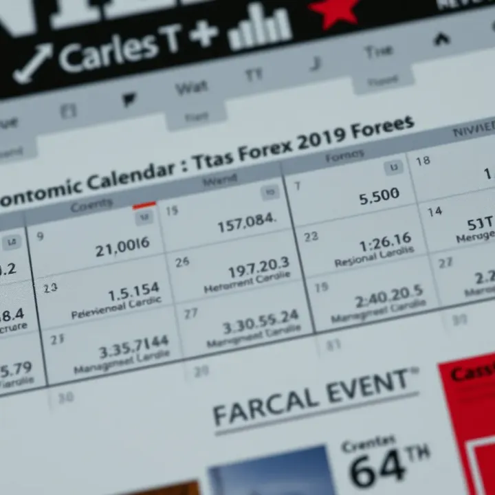 Detailed view of an economic calendar showing various Forex market events and their scheduled times
