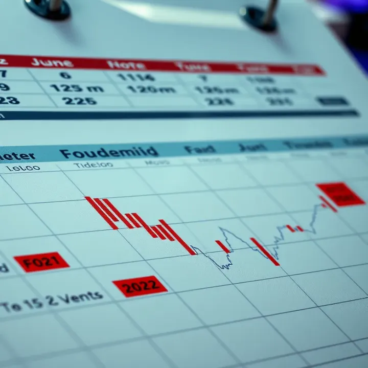 Calendar with marked dates representing key financial events throughout the year