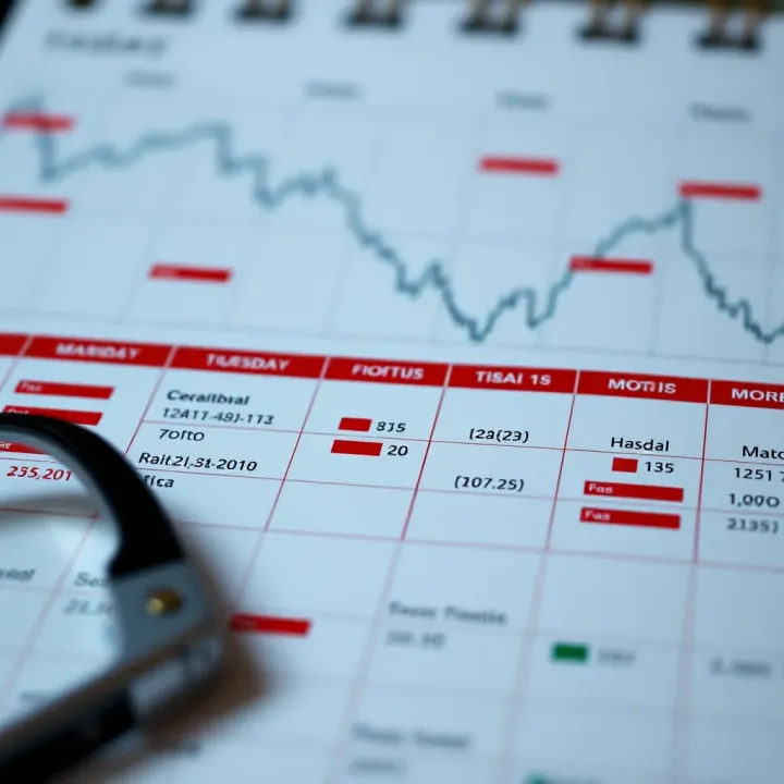 Comprehensive Overview of the Economic Calendar for Market Insights Detailed view of a financial calendar highlighting key economic events and data releases for market analysis