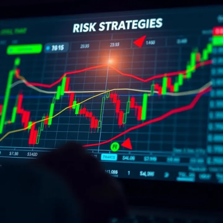 Chart showing binary options trading strategies with risk management indicators