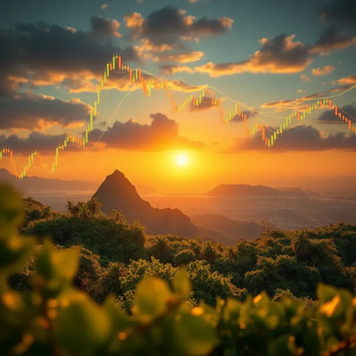 Illustration of financial charts and currency symbols representing forex trading in Brazil