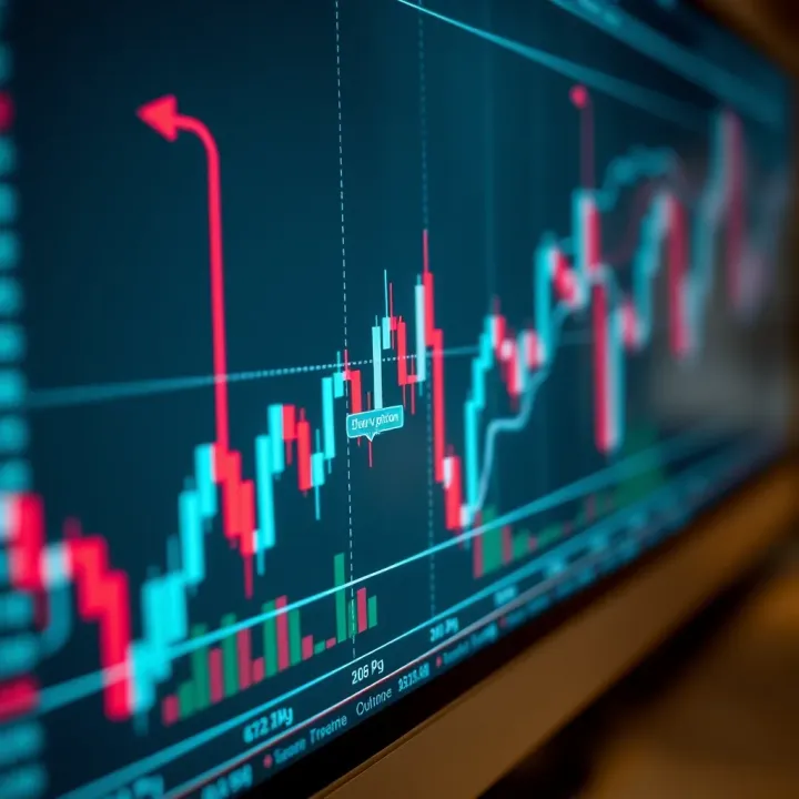 Graph showing binary options signals with clear indicators on a trading chart