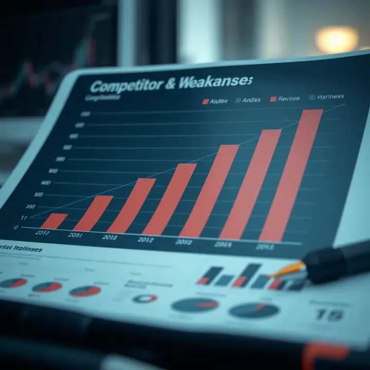 Visualizing Competitor Strengths and Weaknesses in Market Analysis Graph showing competitor strengths and weaknesses with market positioning