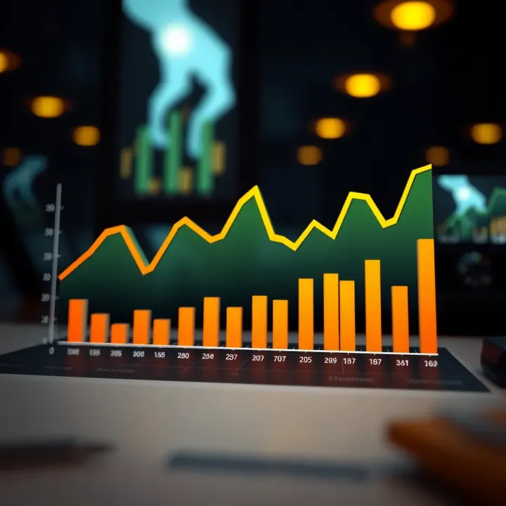 Graph showing market trends and competitive landscape analysis