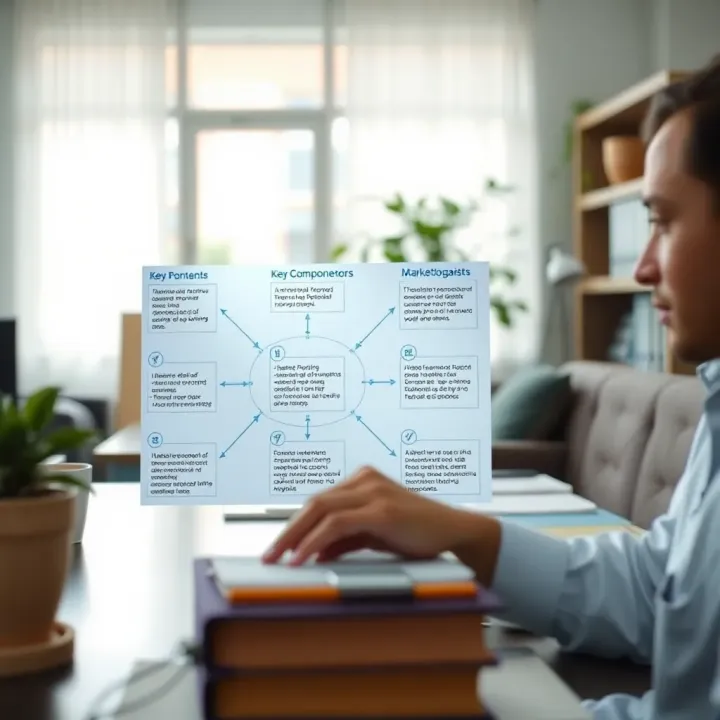 Diagram illustrating key components and methodology for effective market analysis