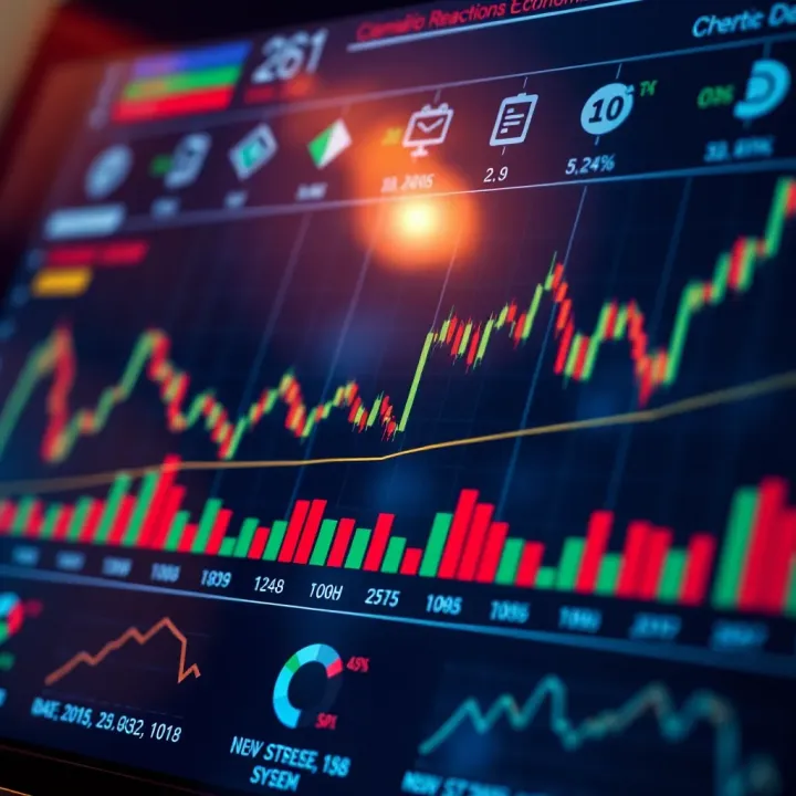 Chart showing market reactions to economic indicators and investment trends