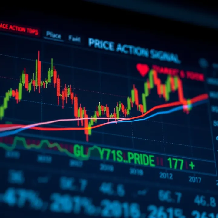Graph depicting market trends highlighting key price action signals and trading zones