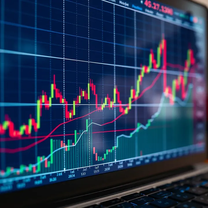 Financial chart highlighting support and resistance levels in market trend analysis