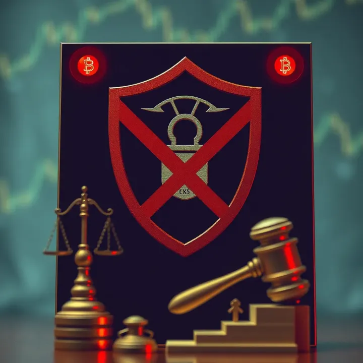 Graphic depicting shield protecting money from fraudulent schemes and legal symbols representing regulation and consequences