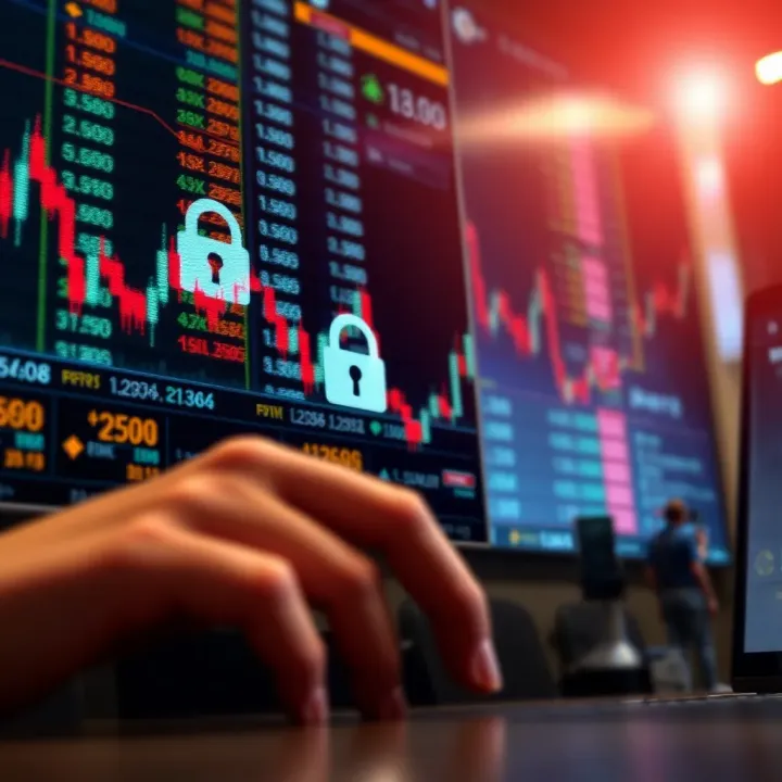 Visual representation of risk assessment and security measures in binary options trading