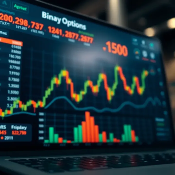 Chart displaying risk management and secure investment platforms for binary options