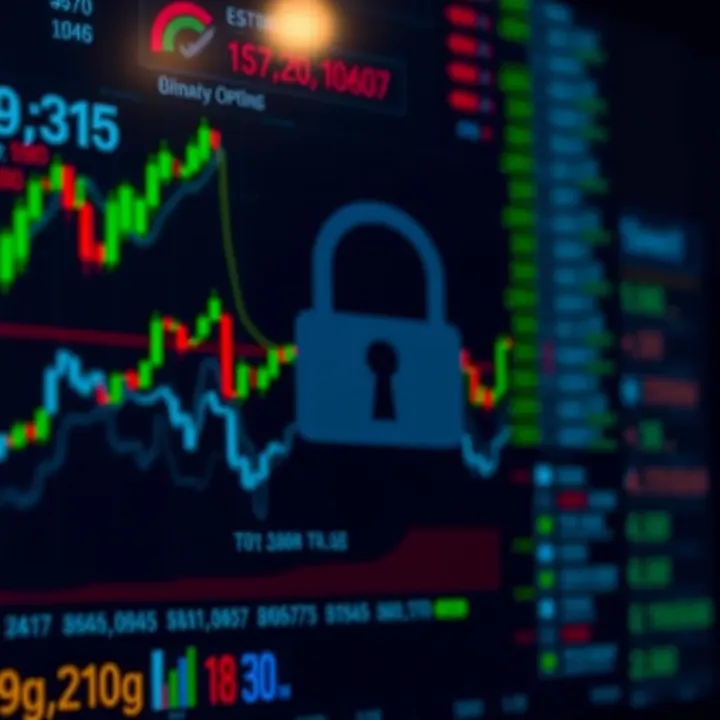 Visual representation of security measures and regulations for binary options trading