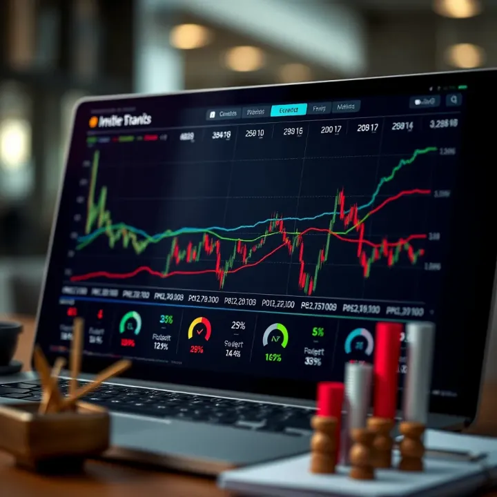 Chart showing economic indicators influencing market decisions with various investment strategy icons
