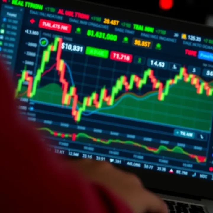 Trading platform interface displaying technical indicators for binary options