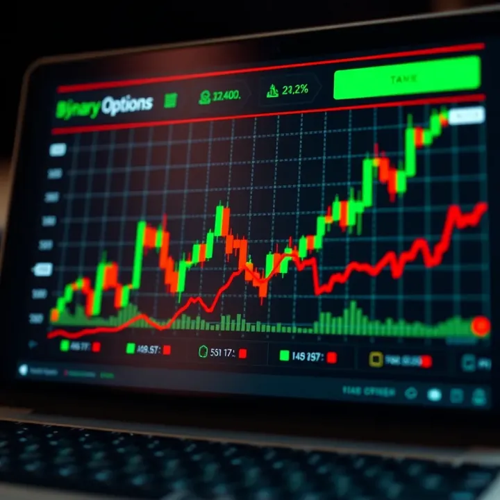 Graph depicting binary options market trends and investment performance