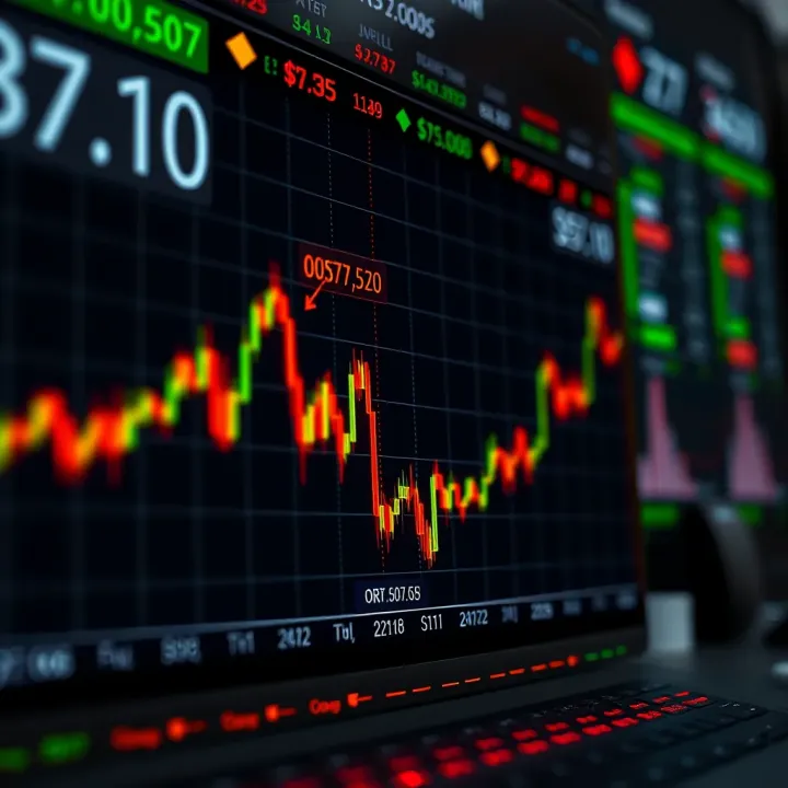 Chart showing upward and downward trends in binary options trading