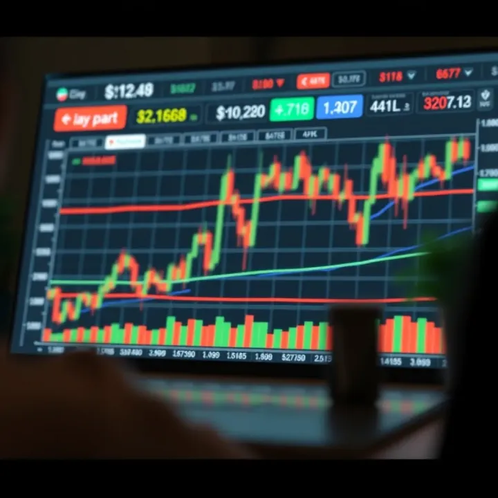 Graph illustrating binary options trading strategy and market trends