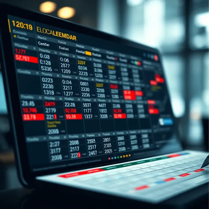 Economic calendar displaying financial events and indicators for informed investment decisions